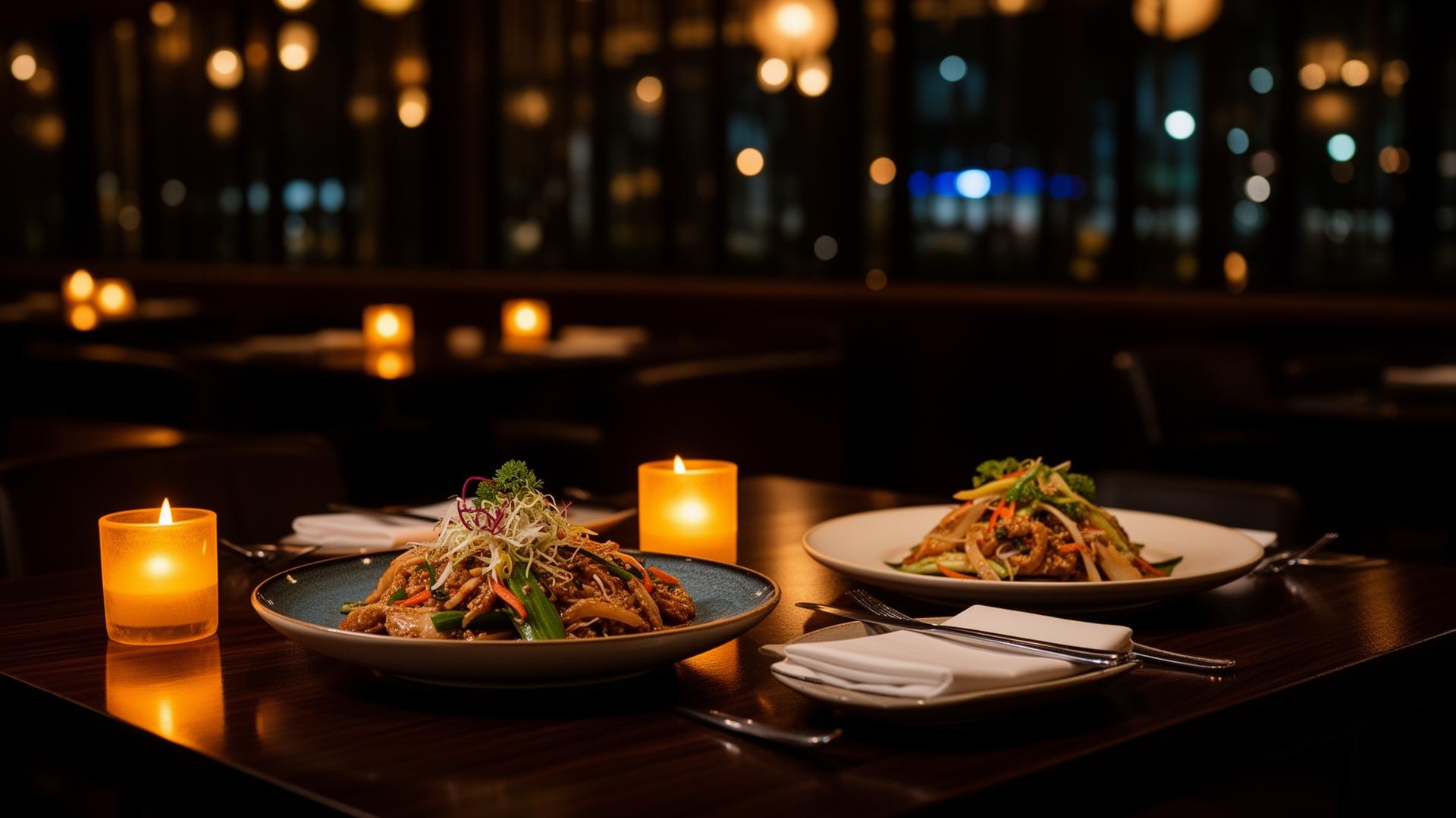 Season Dining Medan restaurant interior with warm candlelit ambience